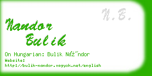 nandor bulik business card